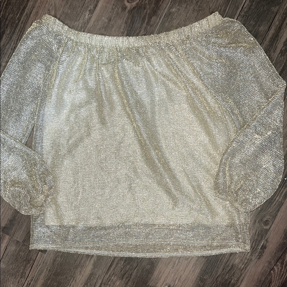 Elegant Gold Off-Shoulder Women's Top